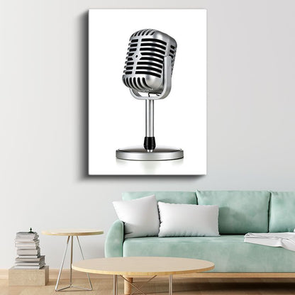Vintage Mikrofon - Nostaljik Stüdyo Ekipmanı Kanvas Tablo
