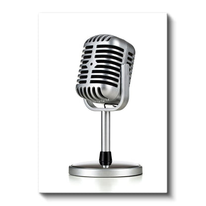 Vintage Mikrofon - Nostaljik Stüdyo Ekipmanı Kanvas Tablo