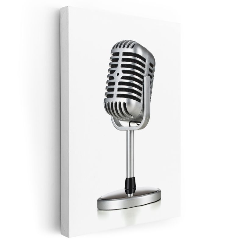 Vintage Mikrofon - Nostaljik Stüdyo Ekipmanı Kanvas Tablo