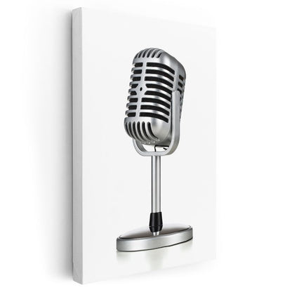 Vintage Mikrofon - Nostaljik Stüdyo Ekipmanı Kanvas Tablo