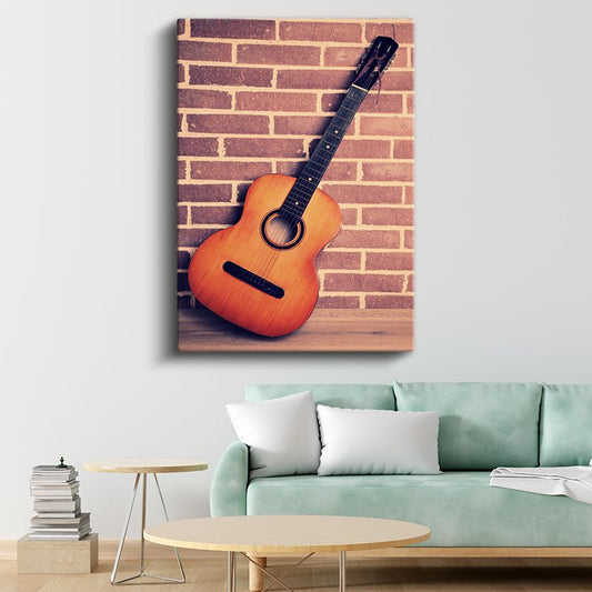 Klasik Gitar - Nostaljik Müzik Aleti Kanvas Tablo