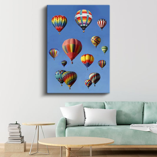 Renkli Sıcak Hava Balonları - Gökyüzü Festivali Kanvas Tablo