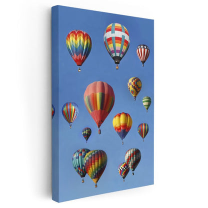 Renkli Sıcak Hava Balonları - Gökyüzü Festivali Kanvas Tablo