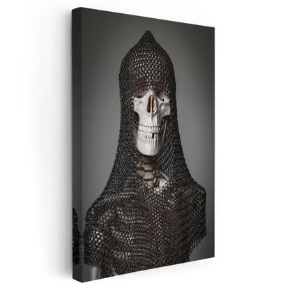 Zırhlı Kafatası - Ortaçağ Savaşçı Teması Kanvas Tablo