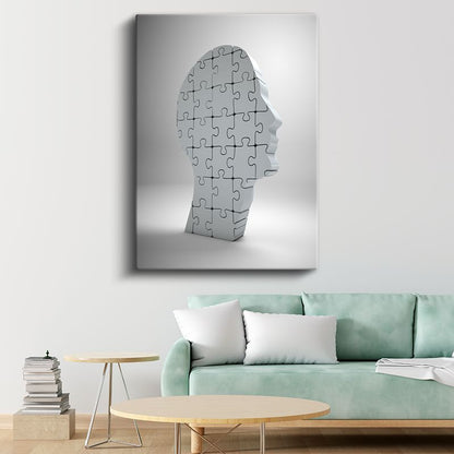 Yapboz İnsan - Zihin Bulmacası Kanvas Tablo