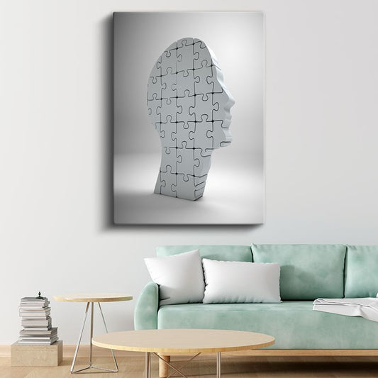 Yapboz İnsan - Zihin Bulmacası Kanvas Tablo