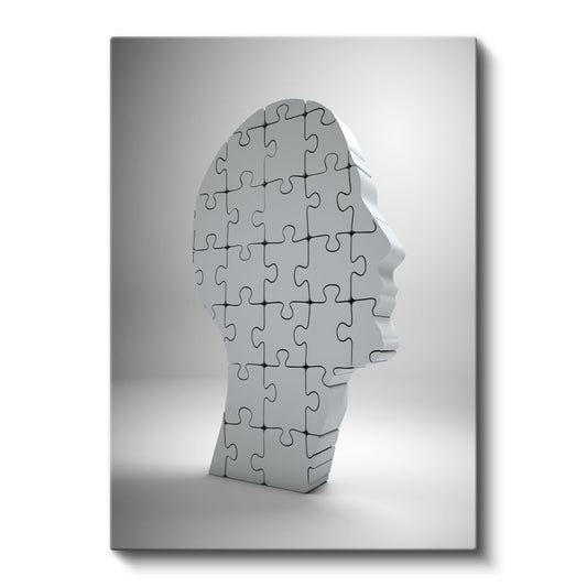 Yapboz İnsan - Zihin Bulmacası Kanvas Tablo