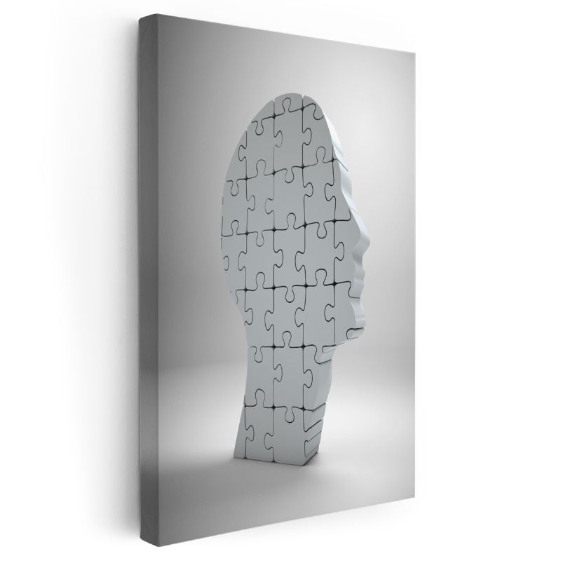 Yapboz İnsan - Zihin Bulmacası Kanvas Tablo