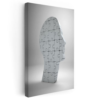 Yapboz İnsan - Zihin Bulmacası Kanvas Tablo