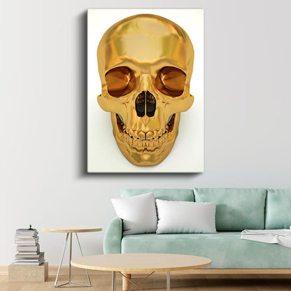 Altın Kafatası - Lüks Sanat Objesi Kanvas Tablo