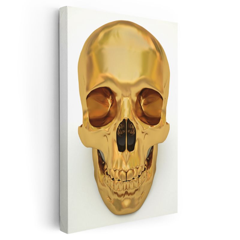 Altın Kafatası - Lüks Sanat Objesi Kanvas Tablo