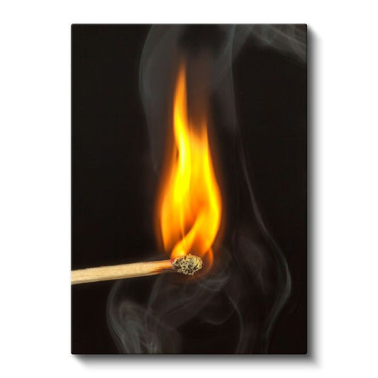 Alev Anı - Kibrit Çöpü Detayı Kanvas Tablo