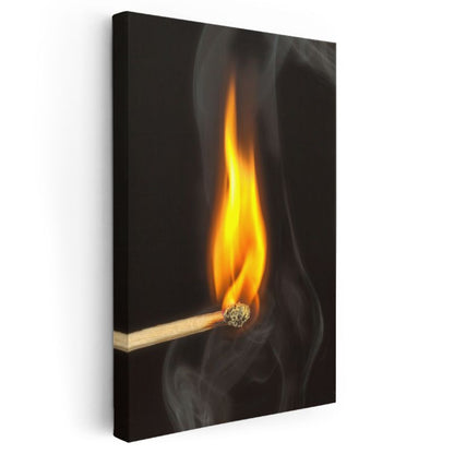 Alev Anı - Kibrit Çöpü Detayı Kanvas Tablo