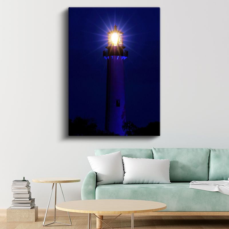 Deniz Feneri - Gece Işıltısı Kanvas Tablo