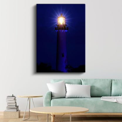 Deniz Feneri - Gece Işıltısı Kanvas Tablo