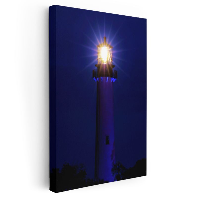 Deniz Feneri - Gece Işıltısı Kanvas Tablo