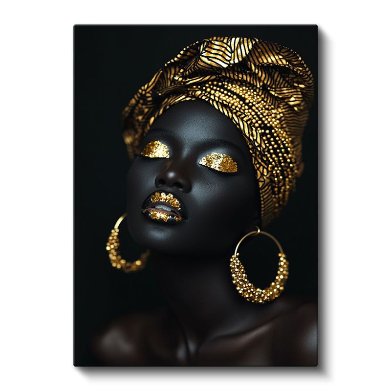 Altın İhtişam - Zarif Detaylarla Süslenmiş Portre Kanvas Tablo