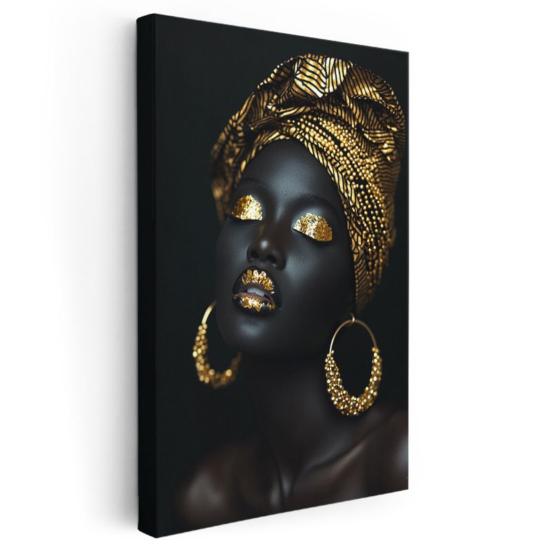 Altın İhtişam - Zarif Detaylarla Süslenmiş Portre Kanvas Tablo