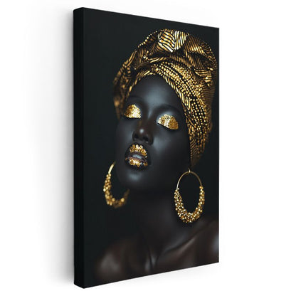 Altın İhtişam - Zarif Detaylarla Süslenmiş Portre Kanvas Tablo