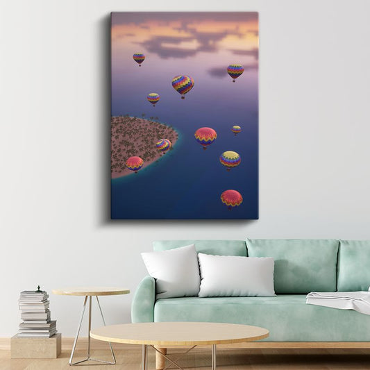 Cennet Adası - Renkli Balonların Dansı Kanvas Tablo