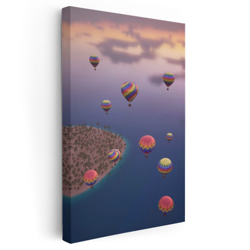 Cennet Adası - Renkli Balonların Dansı Kanvas Tablo