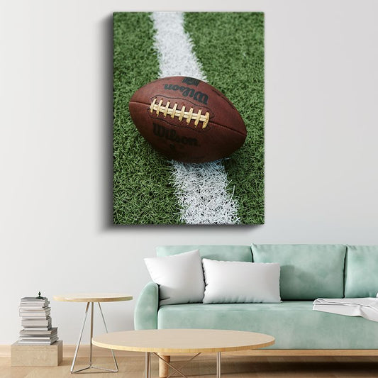 Amerikan Futbolu - Yeşil Sahada Wilson Topu Kanvas Tablo