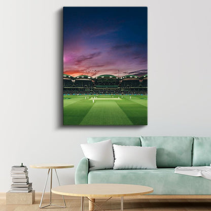 Kriket Stadyumu - Alacakaranlık Gökyüzü Altında Kanvas Tablo