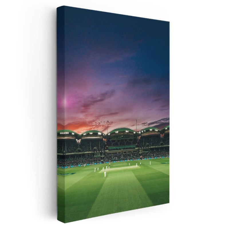 Kriket Stadyumu - Alacakaranlık Gökyüzü Altında Kanvas Tablo