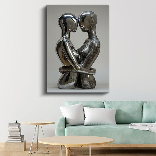 Aşıklar - Heykel Sanatı Kanvas Tablo