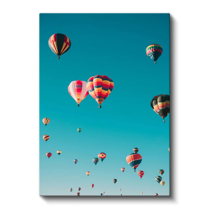 Sıcak Hava Balonları - Turkuaz Gökyüzünde Renkli Festival Kanvas Tablo
