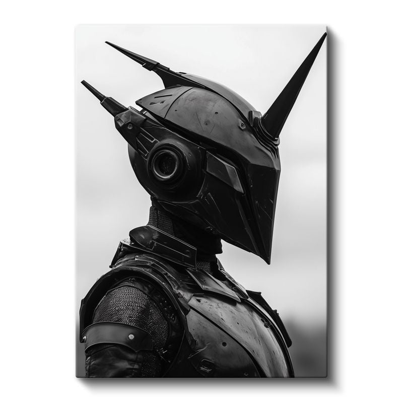 Futuristik Savaşçı - Siyah Zırh Detaylı Kanvas Tablo