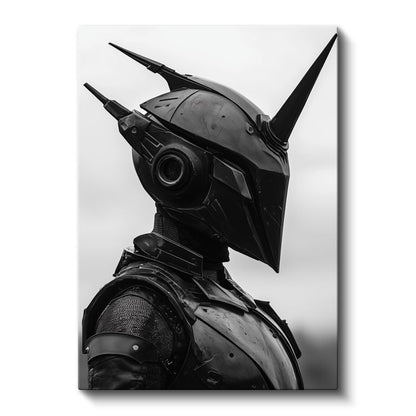 Futuristik Savaşçı - Siyah Zırh Detaylı Kanvas Tablo