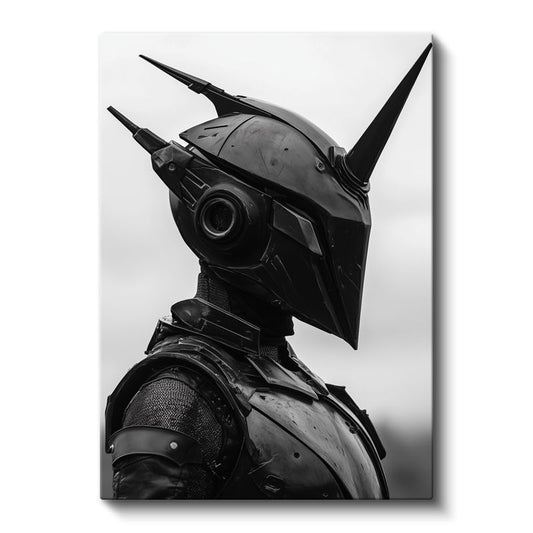 Futuristik Savaşçı - Siyah Zırh Detaylı Kanvas Tablo