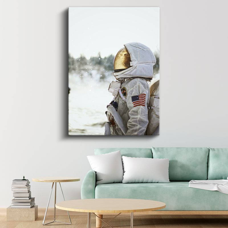 Uzay Kaşifi - Altın Vizörlü Astronot Kanvas Tablo