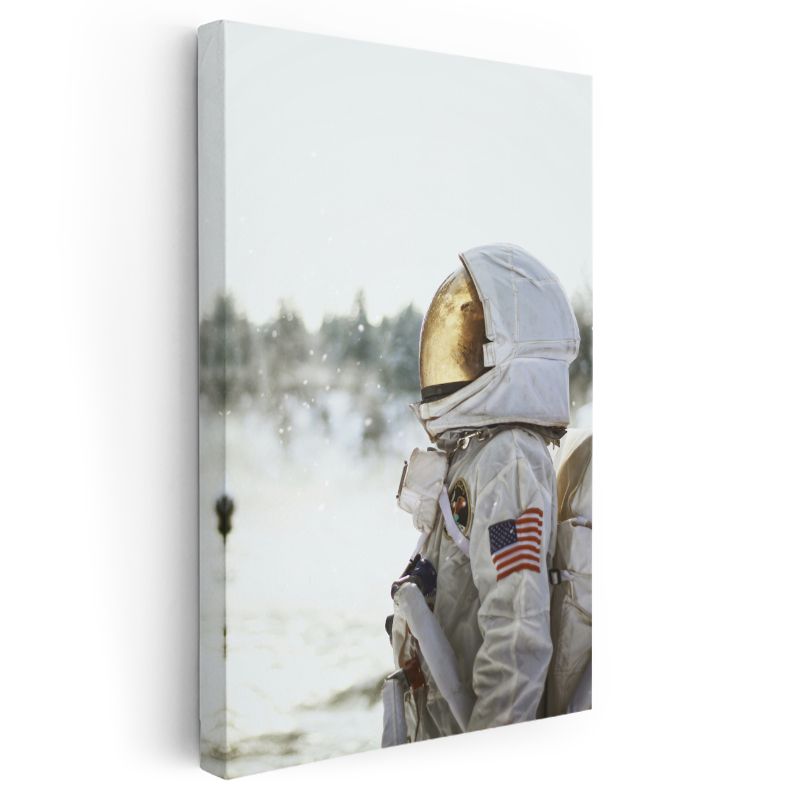 Uzay Kaşifi - Altın Vizörlü Astronot Kanvas Tablo