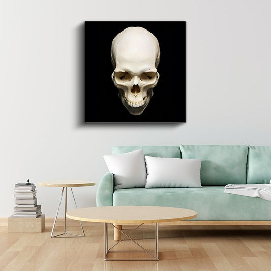 Kafatası - Siyah Zeminde Anatomik Detay Kanvas Tablo