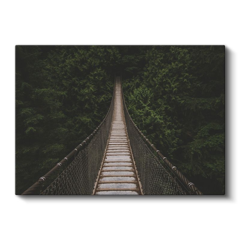 Asma Köprü - Ormanın Derinliklerine Uzanan Yol Kanvas Tablo