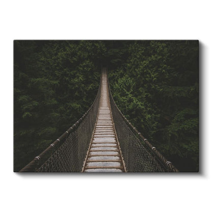 Asma Köprü - Ormanın Derinliklerine Uzanan Yol Kanvas Tablo