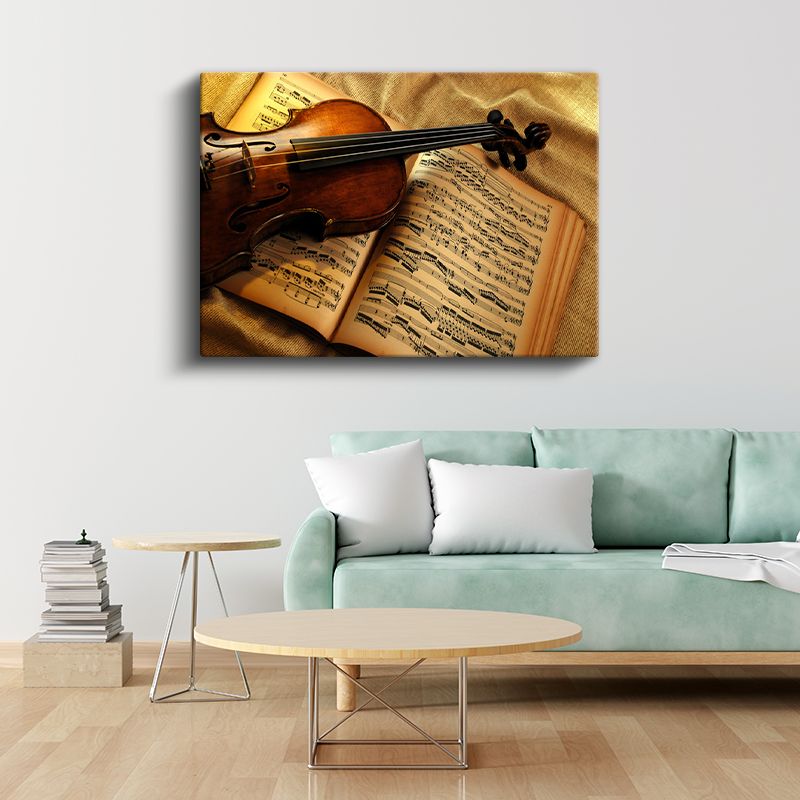 Nota Kitabı ve Keman - Müzik Mirası Kanvas Tablo