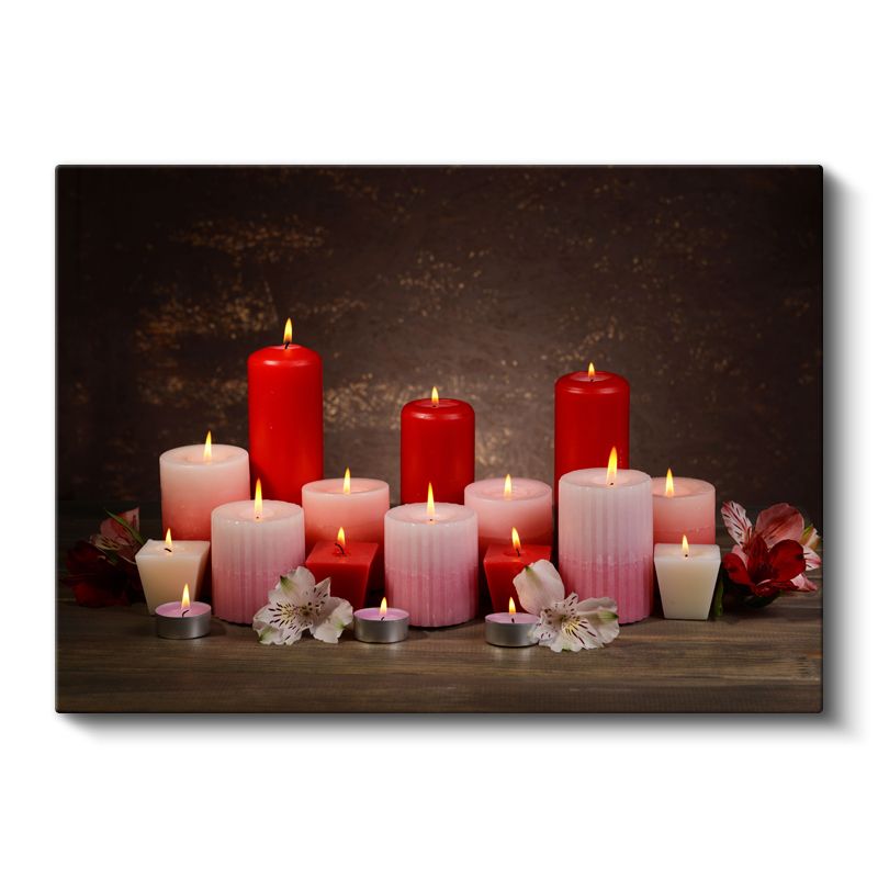 Romantik Mumlar - Sıcak Işık Kompozisyonu Kanvas Tablo