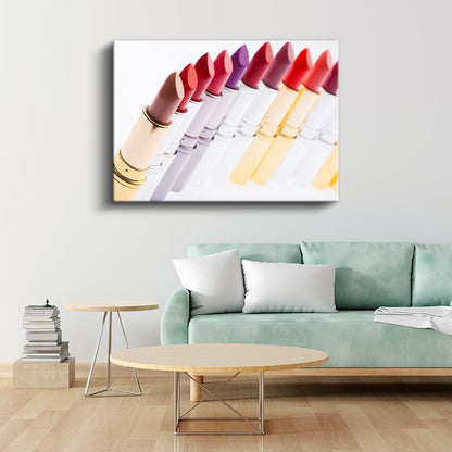 Renkli Rujlar - Kozmetik Sanatı Kanvas Tablo