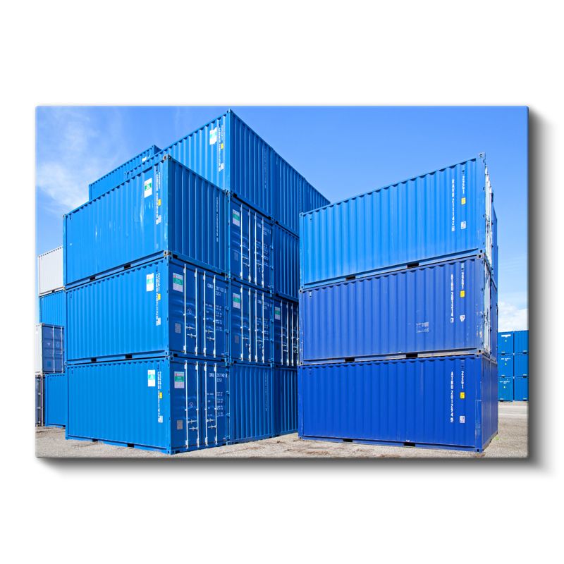 Mavi Konteynerler - Endüstriyel Mimari Kanvas Tablo