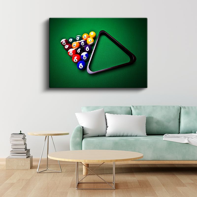 Bilardo Topları - Yeşil Masada Oyun Kanvas Tablo