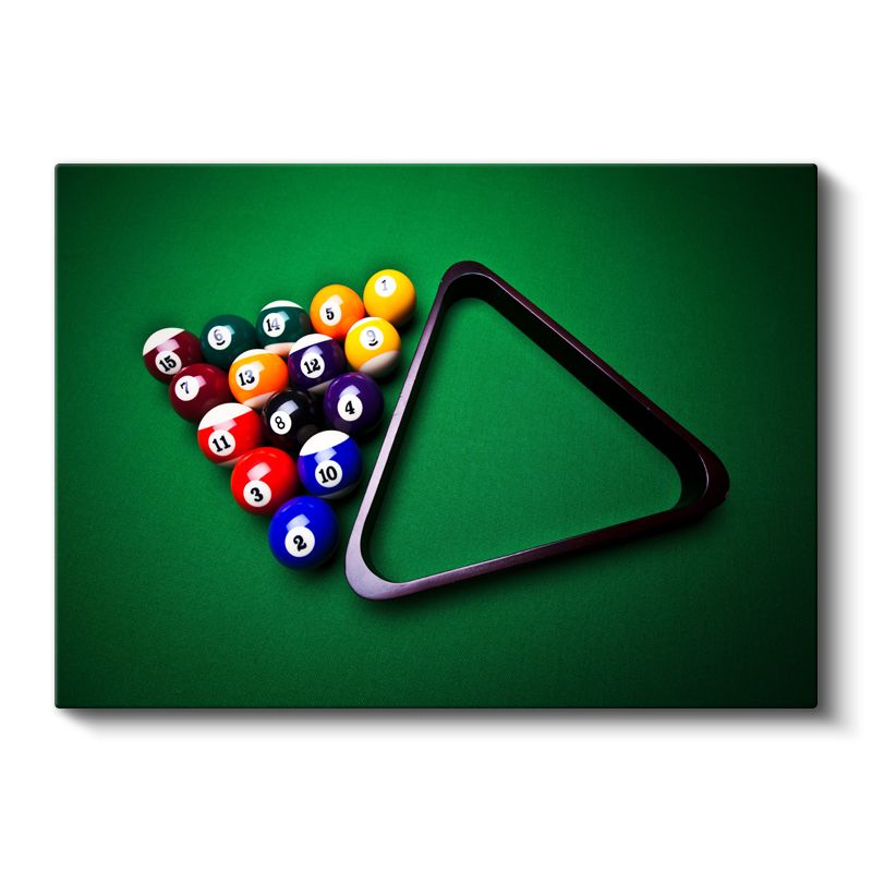 Bilardo Topları - Yeşil Masada Oyun Kanvas Tablo