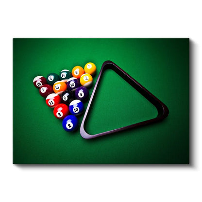 Bilardo Topları - Yeşil Masada Oyun Kanvas Tablo
