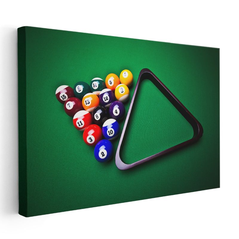 Bilardo Topları - Yeşil Masada Oyun Kanvas Tablo
