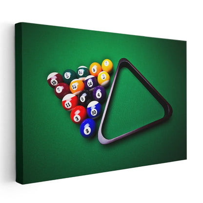 Bilardo Topları - Yeşil Masada Oyun Kanvas Tablo