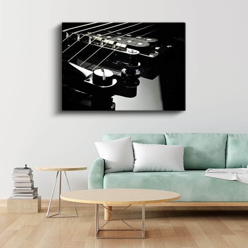 Elektro Gitar - Siyah Tellerin Melodisi Kanvas Tablo