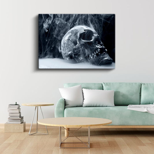 Kafatası - Dumanlı Karanlık Kanvas Tablo