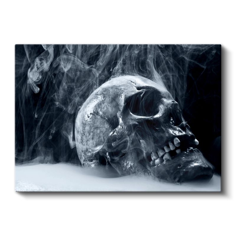 Kafatası - Dumanlı Karanlık Kanvas Tablo